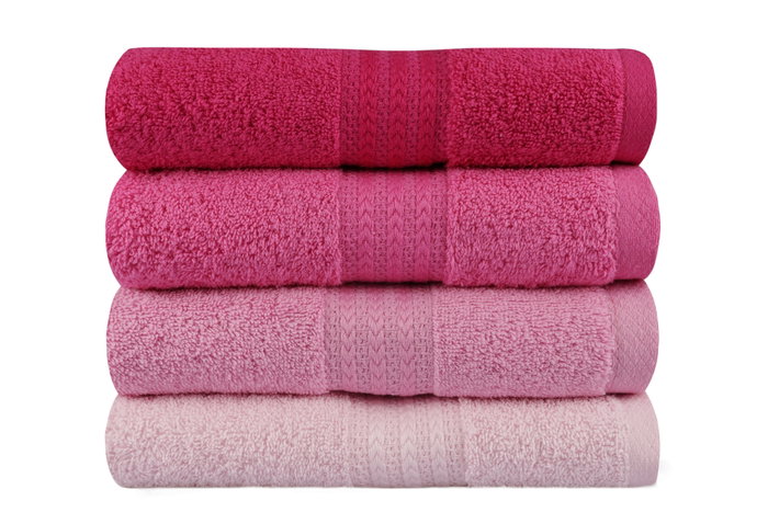 Aucune Juego de 4 toallas de mano - 50 x 90 cm - Rosa Aucune Juego de 4 toallas de mano - 50 x 90 cm - Rosa